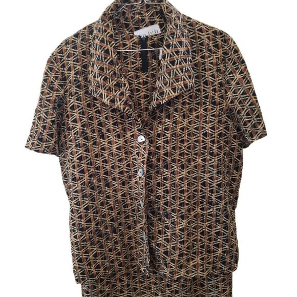 Miss Dorby 2 Piece Set Patterned Sleeveless Dress & Matching Shirt/Jacket - Picture 2 of 8